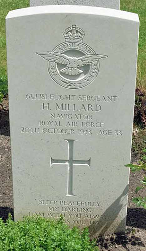 F/Sgt Harry Hal Millard<br/><br /><br />died October 20th, 1943